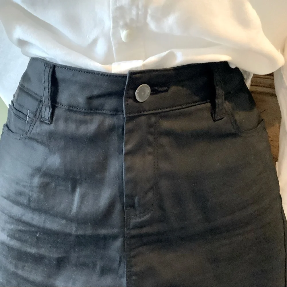 Cache Cache Skirt Ultra Micro Mini 5 Pocket Black Stretch  Size EU 40 US Large
